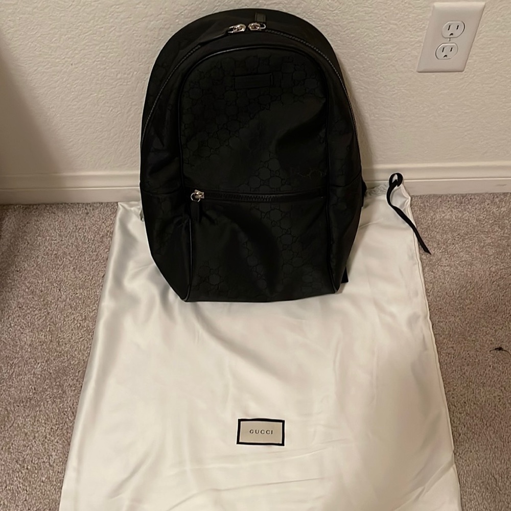 NEW AUTHENTIC GUCCI BLACK BACK PACK! Never used !Dust bag included